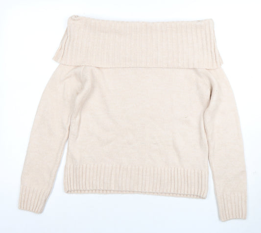 Friends Like These Women Beige Off Shoulder Knit Jumper Size 10