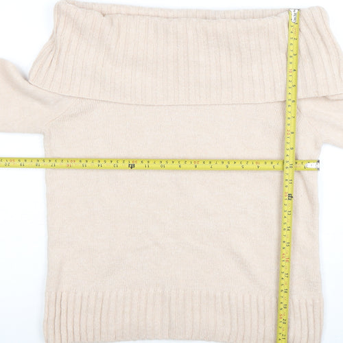Friends Like These Women Beige Off Shoulder Knit Jumper Size 10