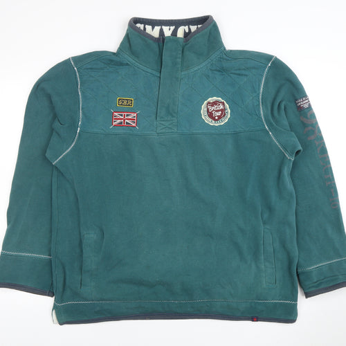 Joe Browns Men's Green 1/4 Zip Quilted Cotton Sweatshirt M