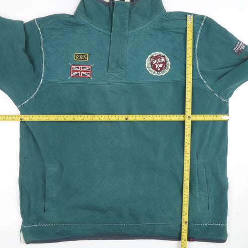 Joe Browns Men's Green 1/4 Zip Quilted Cotton Sweatshirt M