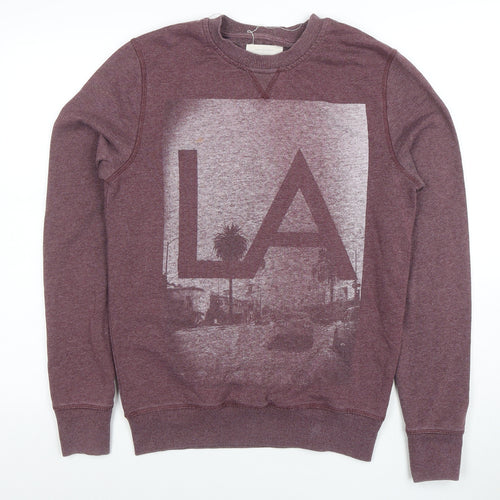 River Island Men's Purple LA Graphic Sweatshirt Size S