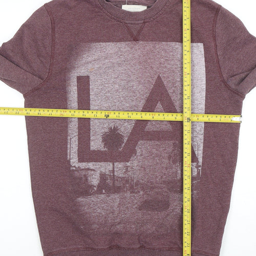 River Island Men's Purple LA Graphic Sweatshirt Size S