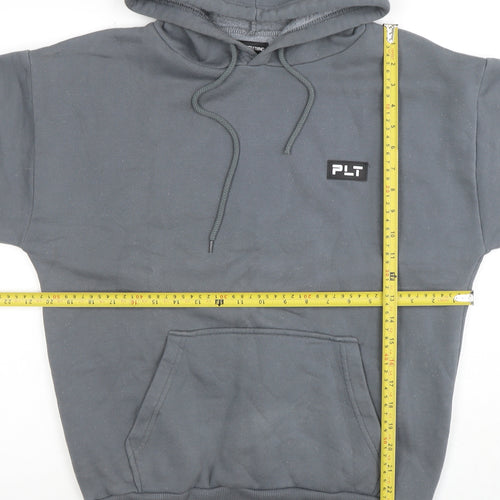 PrettyLittleThing Unisex Grey Pullover Hoodie Size XS Fleece Logo