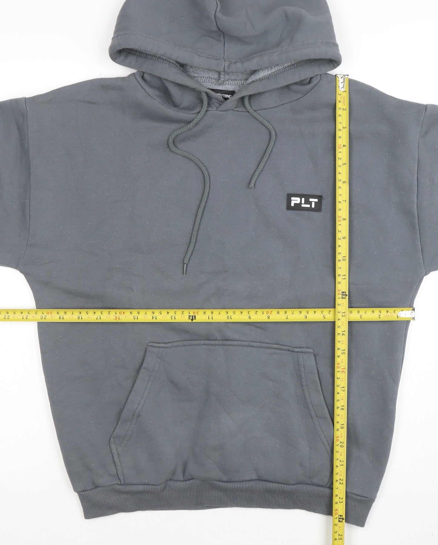 PrettyLittleThing Unisex Grey Pullover Hoodie Size XS Fleece Logo