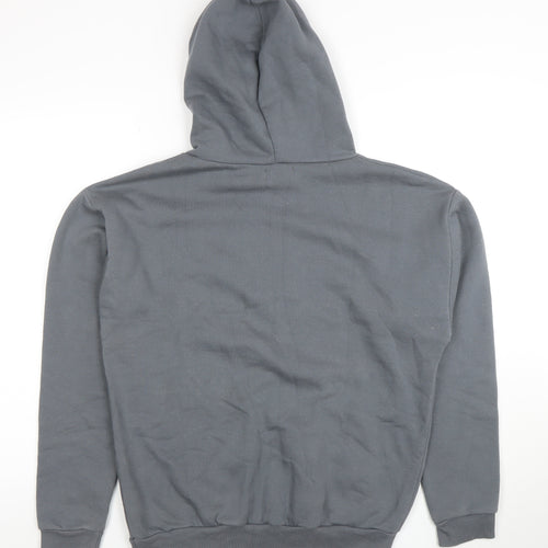 PrettyLittleThing Unisex Grey Pullover Hoodie Size XS Fleece Logo
