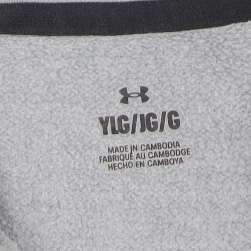 Under Armour Boys Grey 1/2 Zip Hoodie Cotton Blend YLG