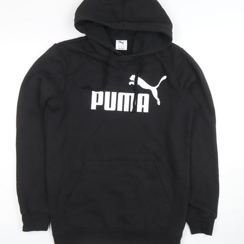 Puma Men's Black XS Pullover Hoodie with Logo Graphic