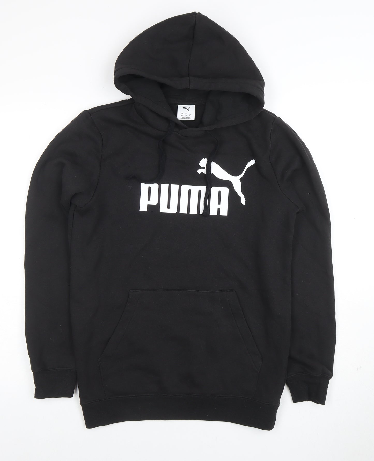 Puma Men's Black XS Pullover Hoodie with Logo Graphic