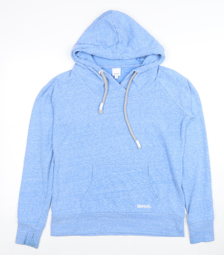 Bench Men's Blue Pullover Hoodie L Regular Cotton Blend