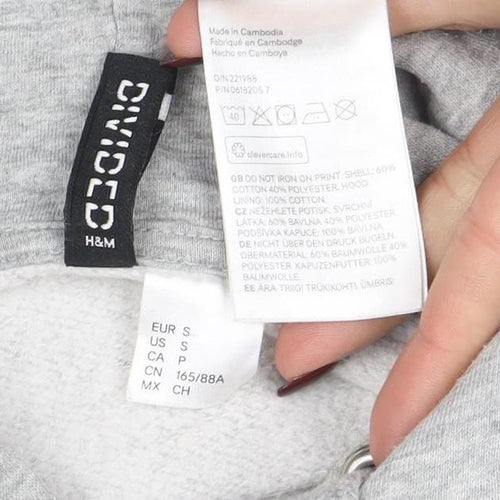 H&M Divided Women's Grey NASA Hooded Pullover Sweatshirt Size S