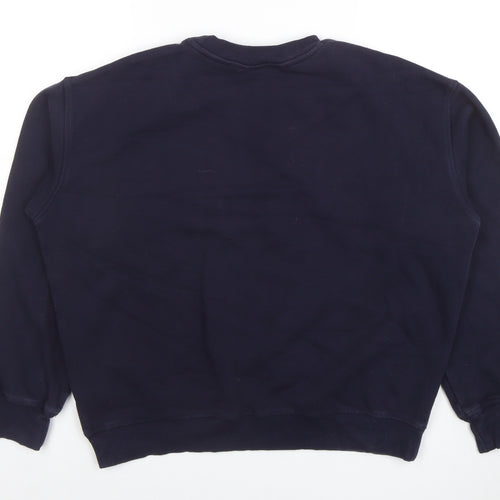 H&M Women's Navy Blue Paris Embroidered Pullover Sweatshirt Size M