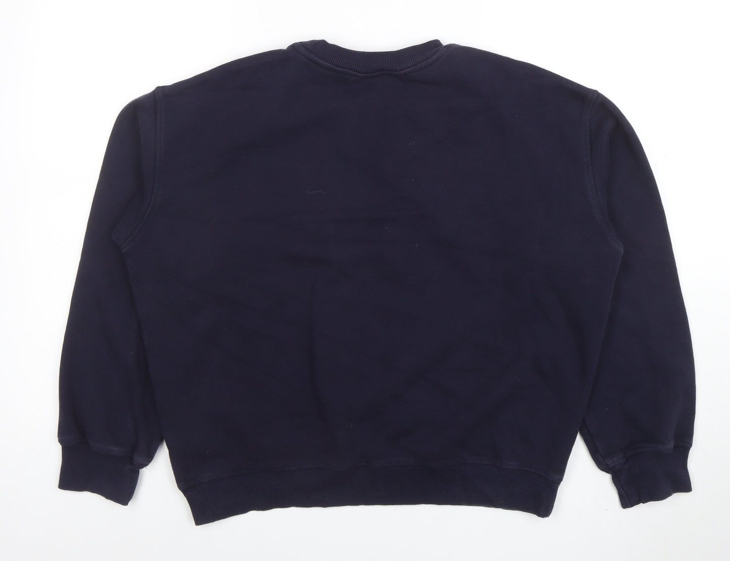 H&M Women's Navy Blue Paris Embroidered Pullover Sweatshirt Size M