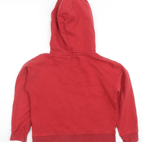 GAP x Disney Boys Red Pullover Hoodie Small Mickey Mouse Logo Cotton Blend