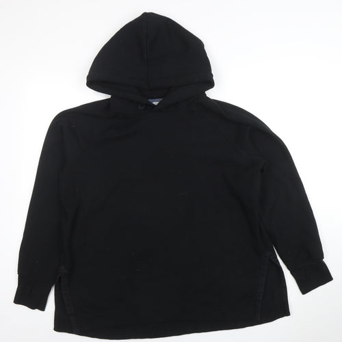 JACHS Girlfriend Women Black Pullover Hoodie L Cotton Blend Fleece