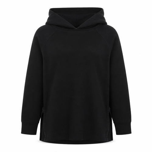JACHS Girlfriend Women Black Pullover Hoodie L Cotton Blend Fleece