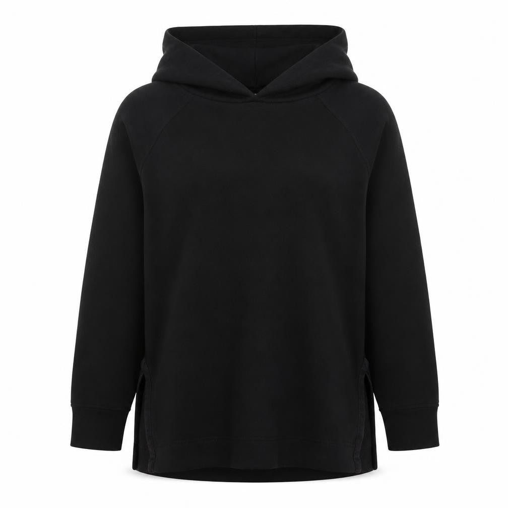 JACHS Girlfriend Women Black Pullover Hoodie L Cotton Blend Fleece