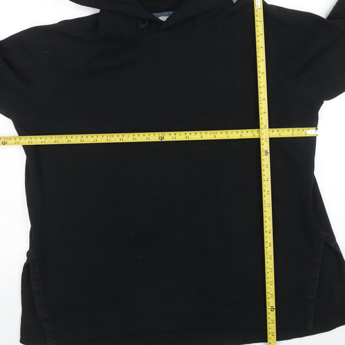JACHS Girlfriend Women Black Pullover Hoodie L Cotton Blend Fleece