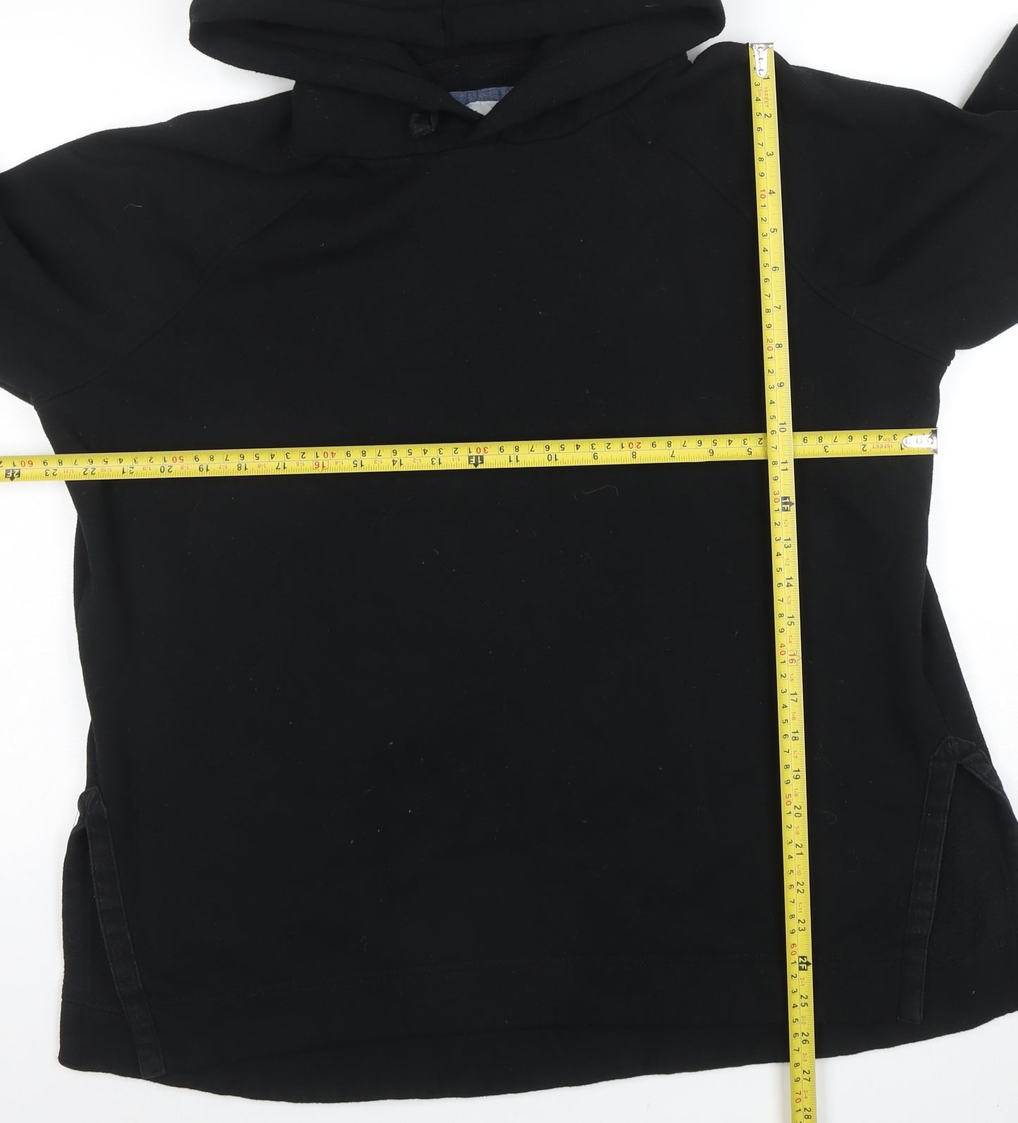 JACHS Girlfriend Women Black Pullover Hoodie L Cotton Blend Fleece