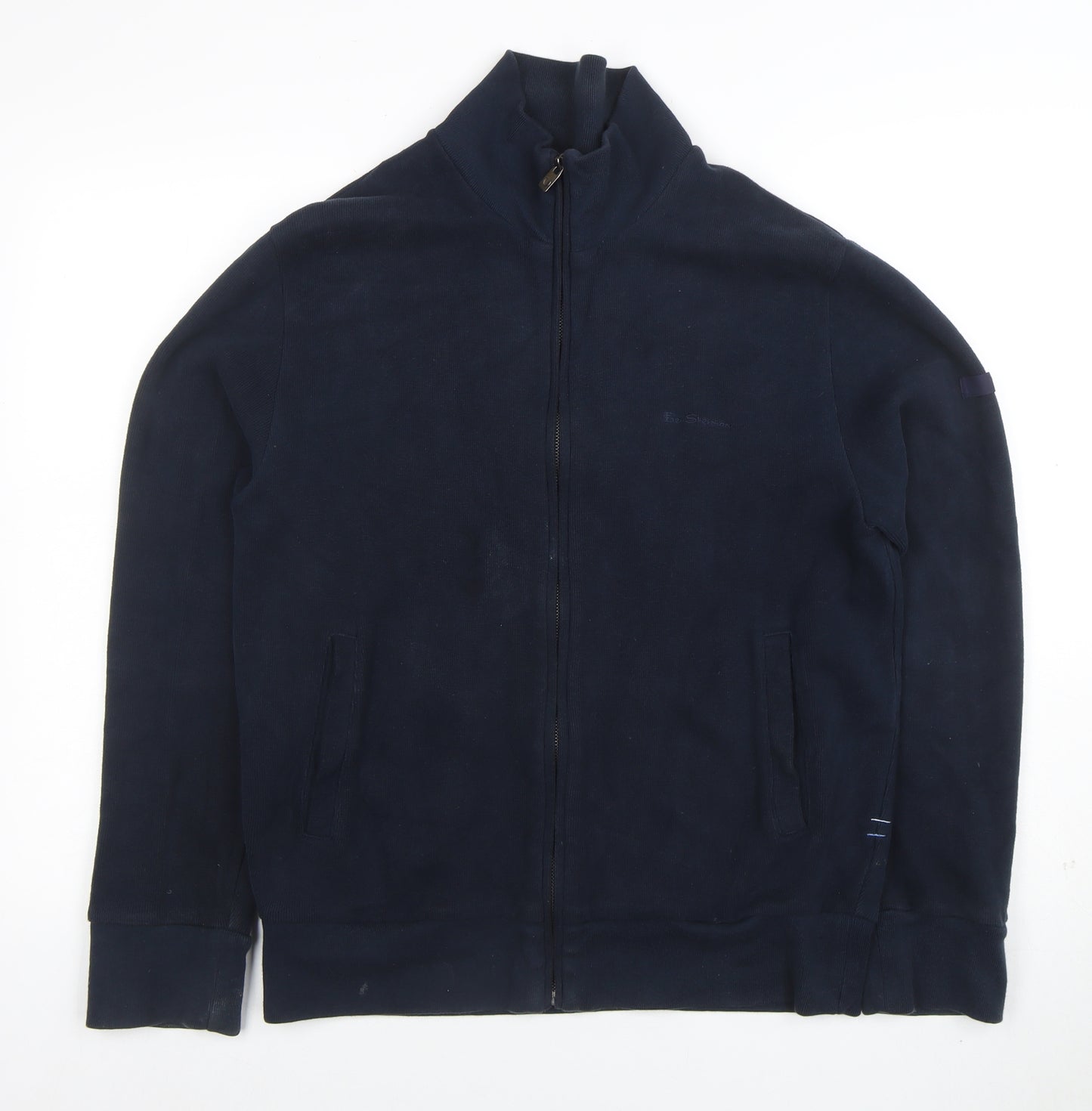 Ben Sherman Men's Blue Full Zip Cotton Sweatshirt Size M