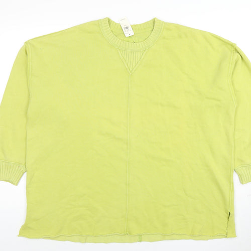 Aerie Womens Green XS Pullover Sweatshirt Crew Neck Graphic Print Cotton