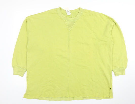 Aerie Womens Green XS Pullover Sweatshirt Crew Neck Graphic Print Cotton