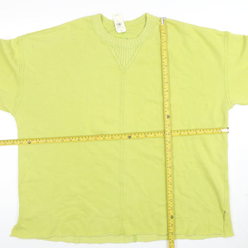 Aerie Womens Green XS Pullover Sweatshirt Crew Neck Graphic Print Cotton