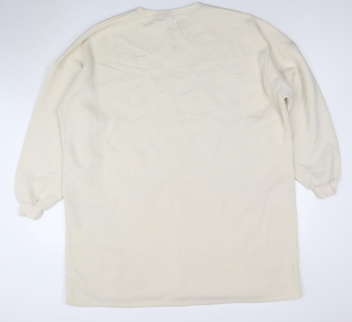 Boohoo Women Beige NYC Long Sleeve T-Shirt Dress Size 16