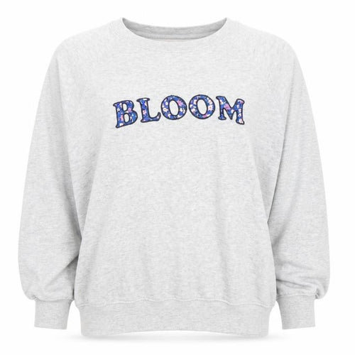 Marks and Spencer Women Grey Bloom Embroidered Cotton Sweatshirt Size 16