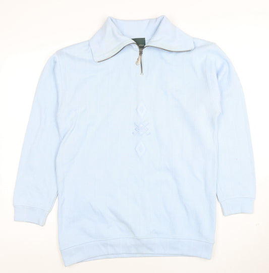 Golfino Men's Blue Cotton Blend 1/2 Zip Golf Jumper Size S