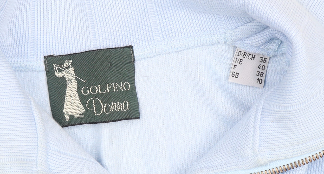 Golfino Men's Blue Cotton Blend 1/2 Zip Golf Jumper Size S