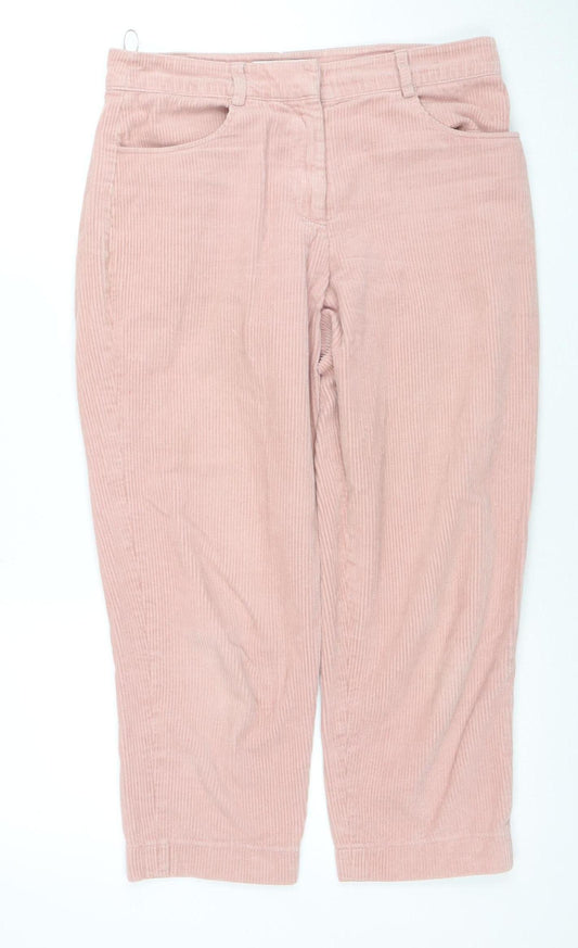 Great Plains Women Pink Corduroy Straight Trousers Size 8