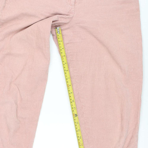 Great Plains Women Pink Corduroy Straight Trousers Size 8