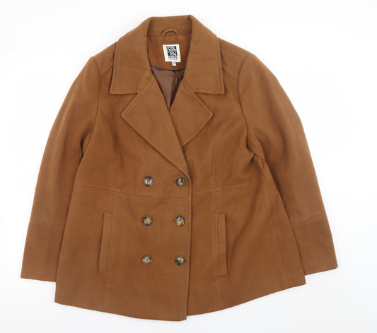 Debenhams The Collection Petite Brown Pea Coat Size 18 Women's