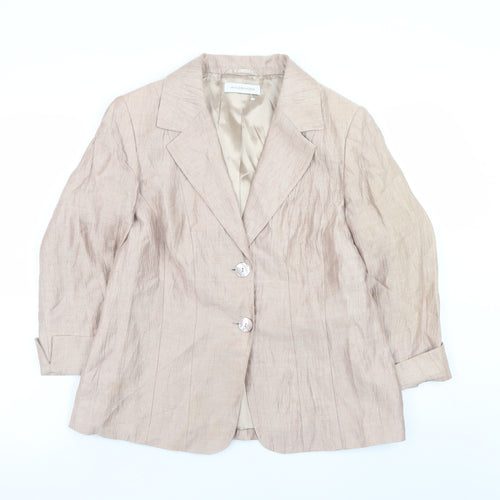 Windsmoor Women Beige Linen Blend Blazer UK 12 Classic Style