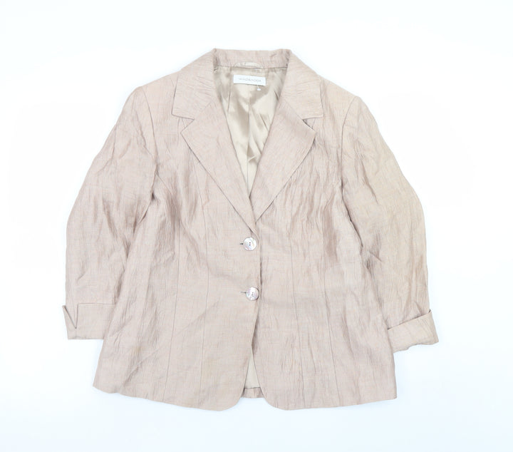 Windsmoor Women Beige Linen Blend Blazer UK 12 Classic Style