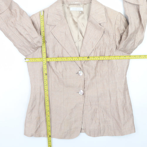 Windsmoor Women Beige Linen Blend Blazer UK 12 Classic Style
