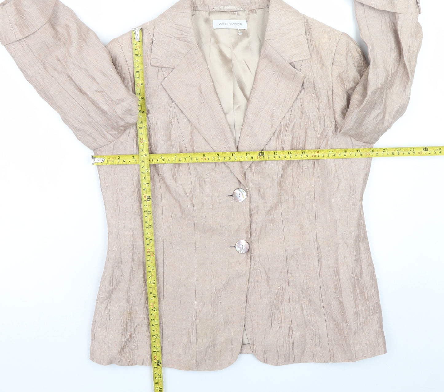 Windsmoor Women Beige Linen Blend Blazer UK 12 Classic Style