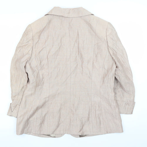 Windsmoor Women Beige Linen Blend Blazer UK 12 Classic Style