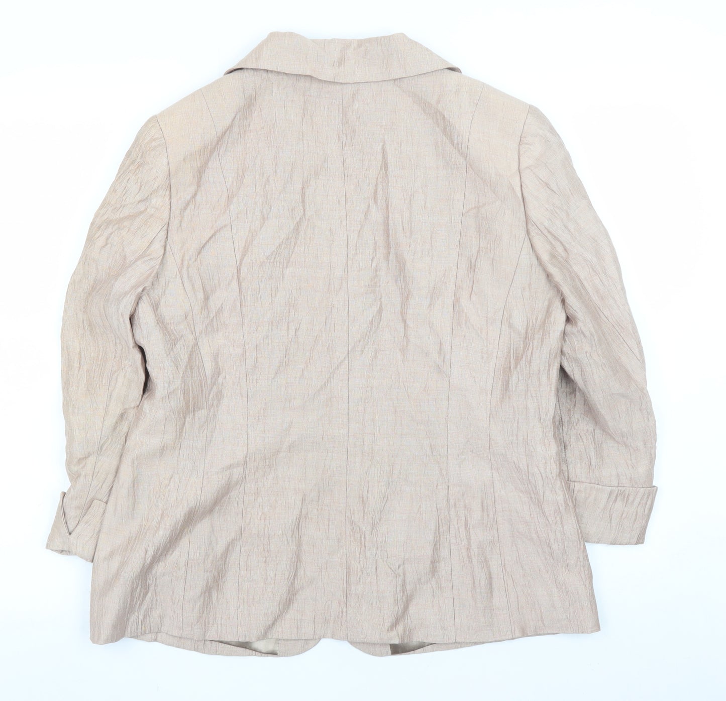 Windsmoor Women Beige Linen Blend Blazer UK 12 Classic Style