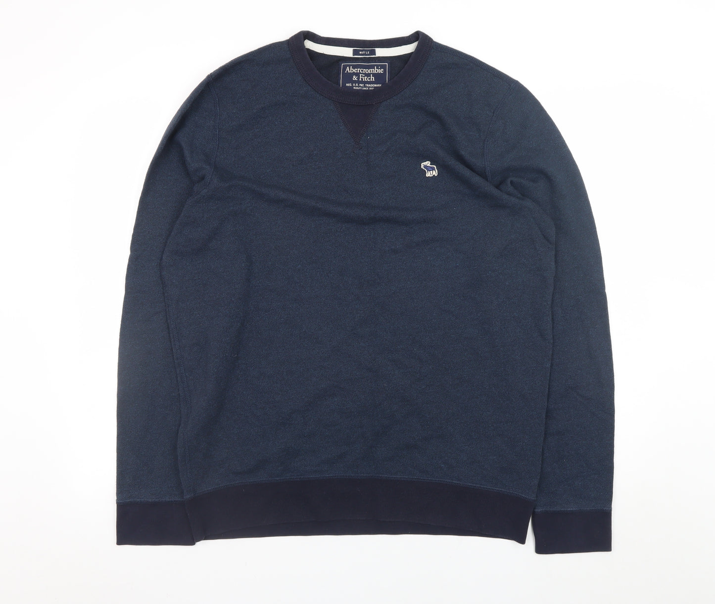 Abercrombie & Fitch Men Blue L Pullover Crew Neck Sweatshirt