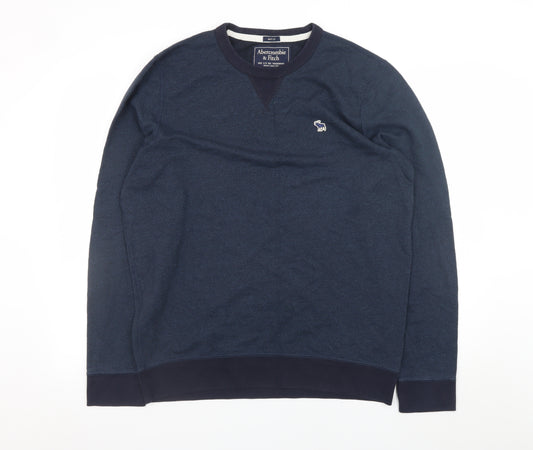 Abercrombie & Fitch Men Blue L Pullover Crew Neck Sweatshirt