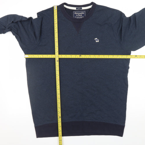 Abercrombie & Fitch Men Blue L Pullover Crew Neck Sweatshirt