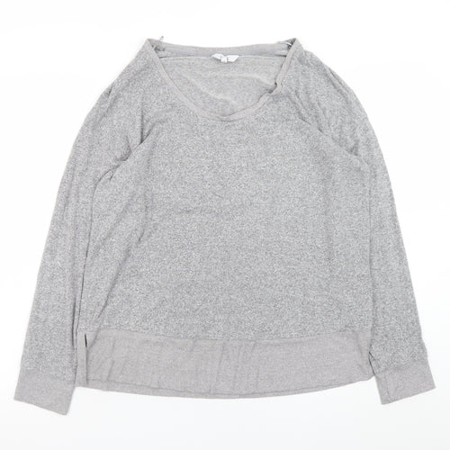 Next Womens Grey Long Sleeve Scoop Neck Jersey Top Size 16