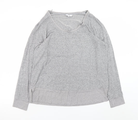 Next Womens Grey Long Sleeve Scoop Neck Jersey Top Size 16