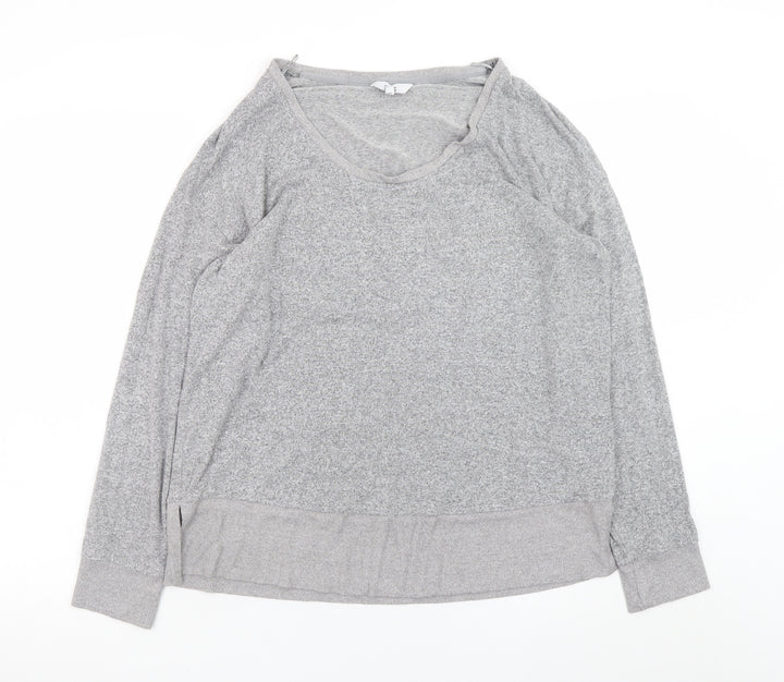 Next Womens Grey Long Sleeve Scoop Neck Jersey Top Size 16