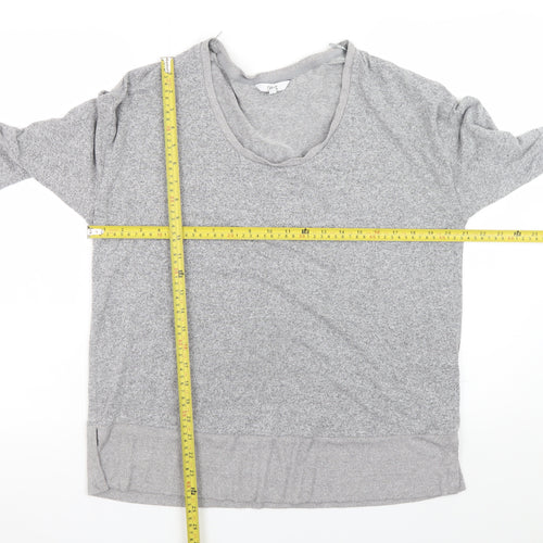 Next Womens Grey Long Sleeve Scoop Neck Jersey Top Size 16