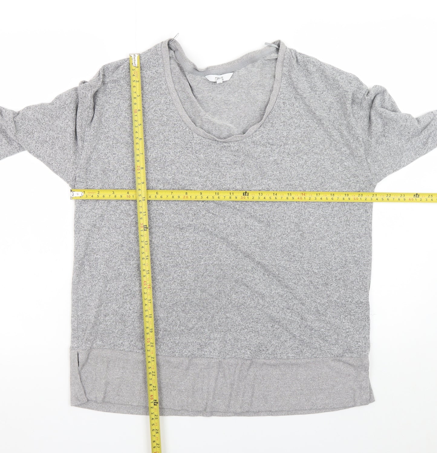 Next Womens Grey Long Sleeve Scoop Neck Jersey Top Size 16