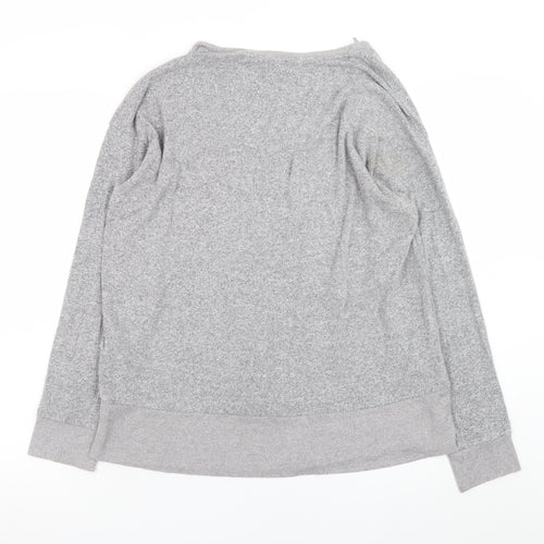 Next Womens Grey Long Sleeve Scoop Neck Jersey Top Size 16