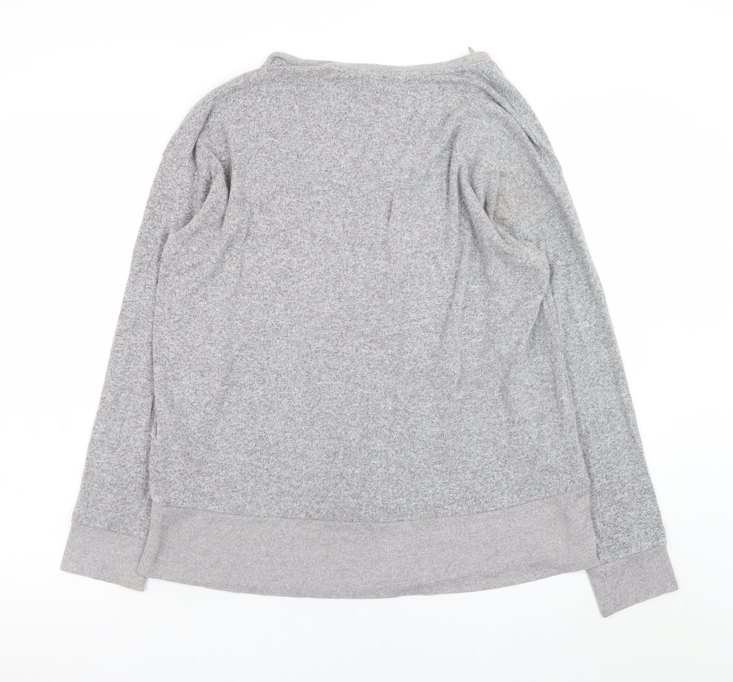 Next Womens Grey Long Sleeve Scoop Neck Jersey Top Size 16