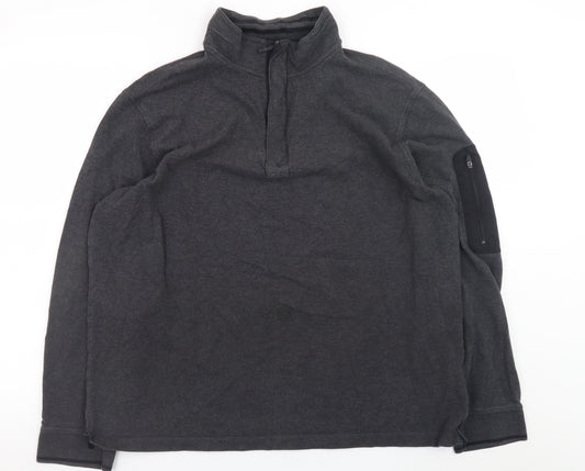 Marks and Spencer Mens Charcoal XXL 1/2 Zip Sweatshirt Cotton Blend